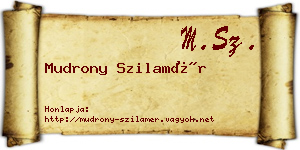 Mudrony Szilamér névjegykártya